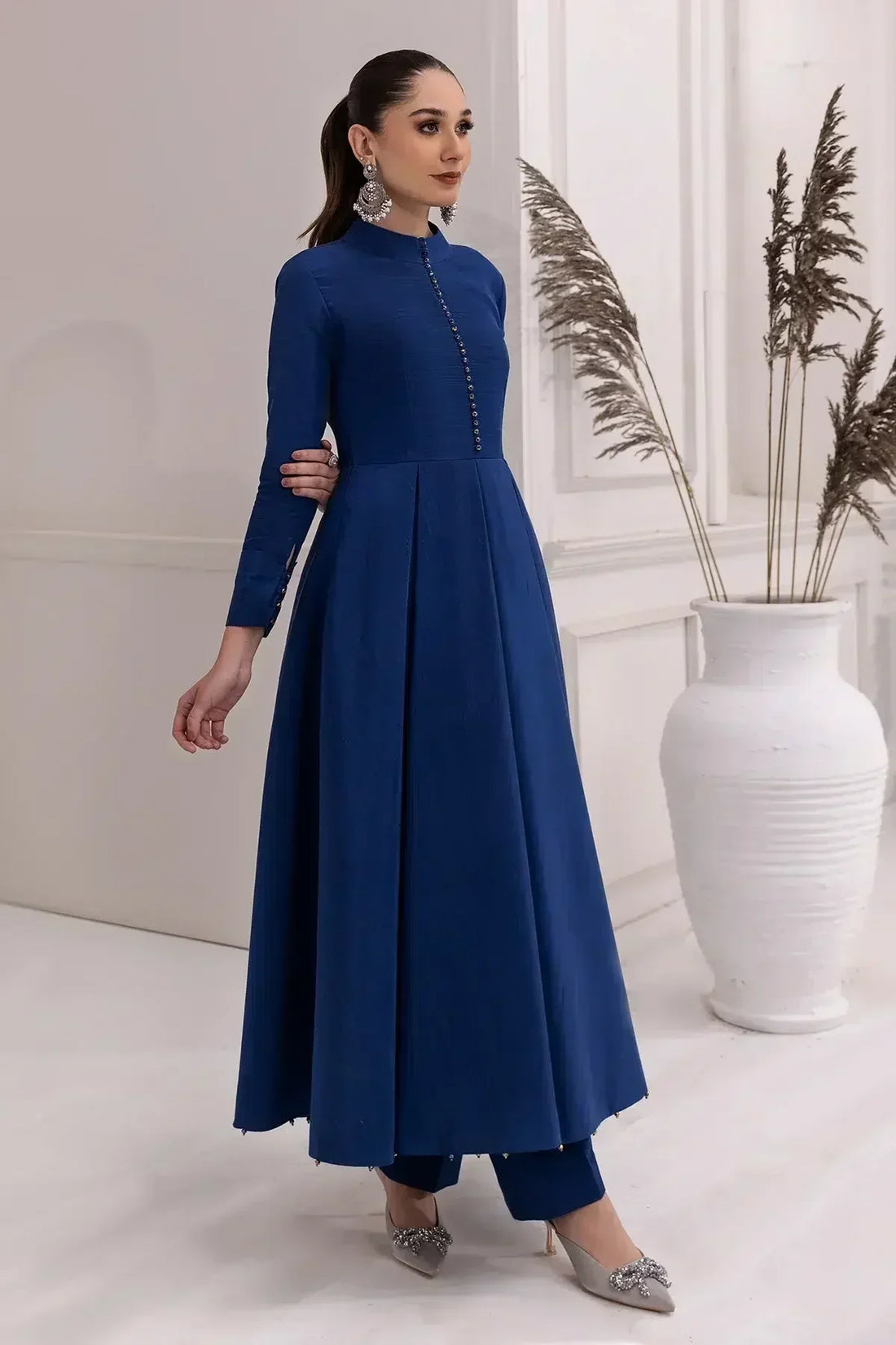 Alizeh | Formals Collection | Royal Blue Dress 3 piece - RTW1002 - House Of Anaya