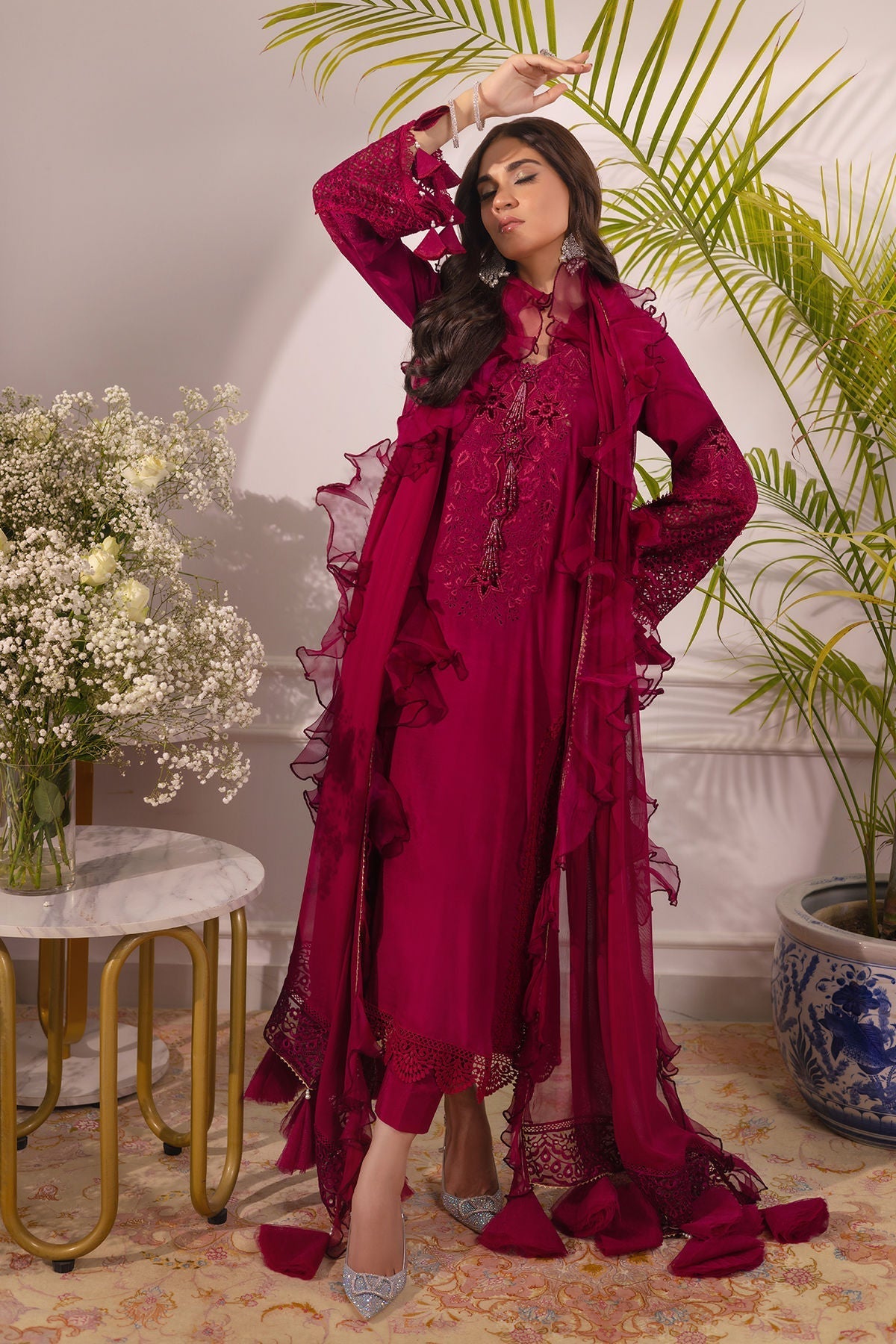Annus Abrar | Sera Luxury | Ashni - Cranberry