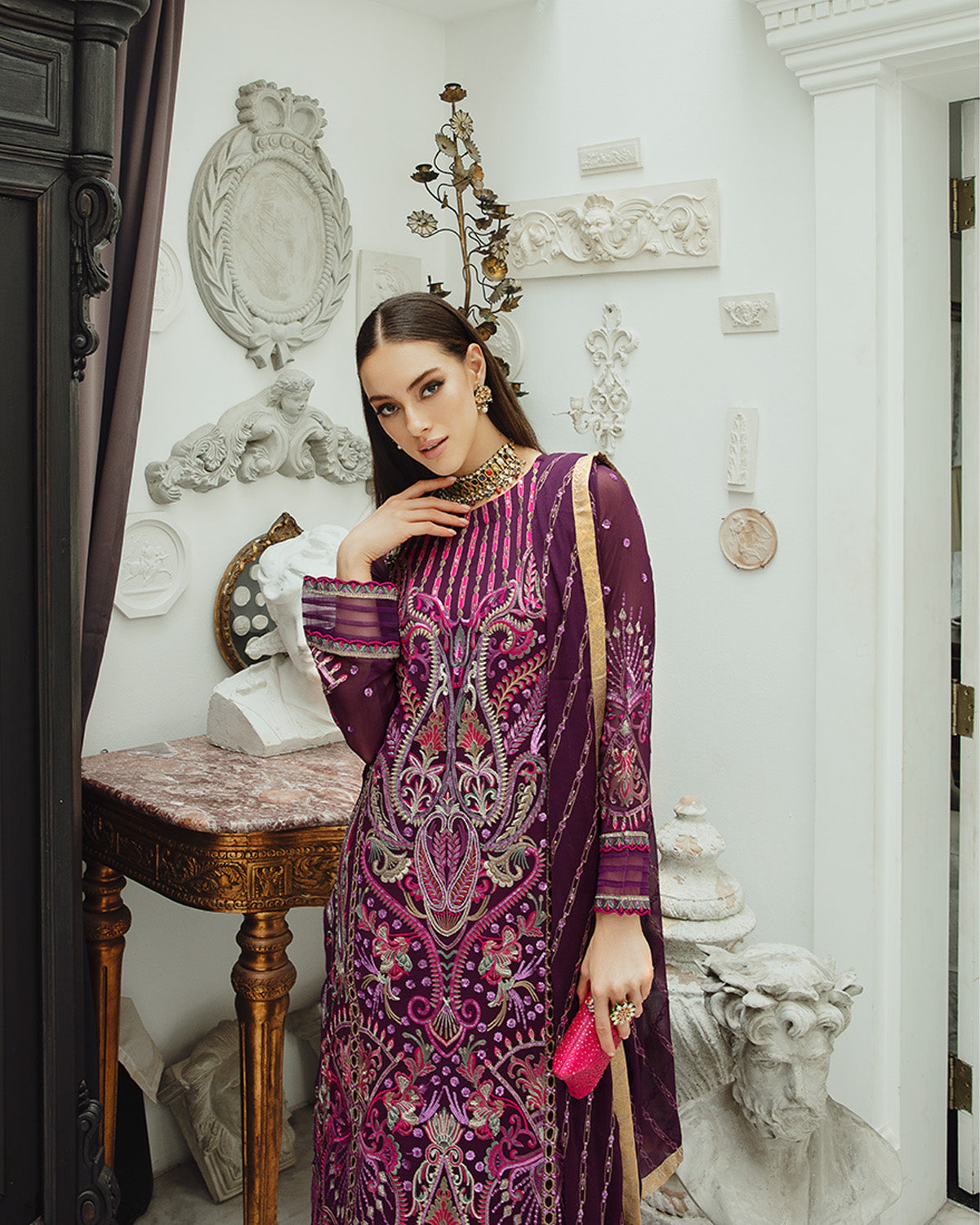 Maryum n Maria | Freesia Ariya Formals | SW23-502 - PLUM - Roshan - House Of Anaya