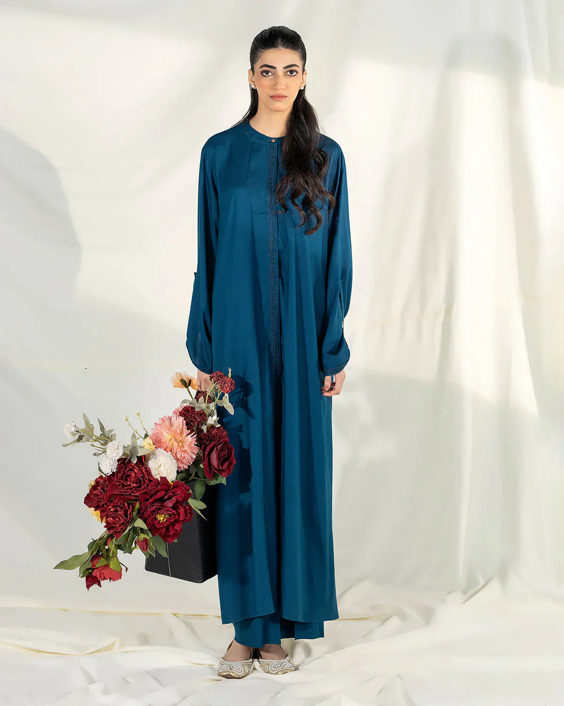 Zevk | Winter flavour Kaftan | AQUA TEAL