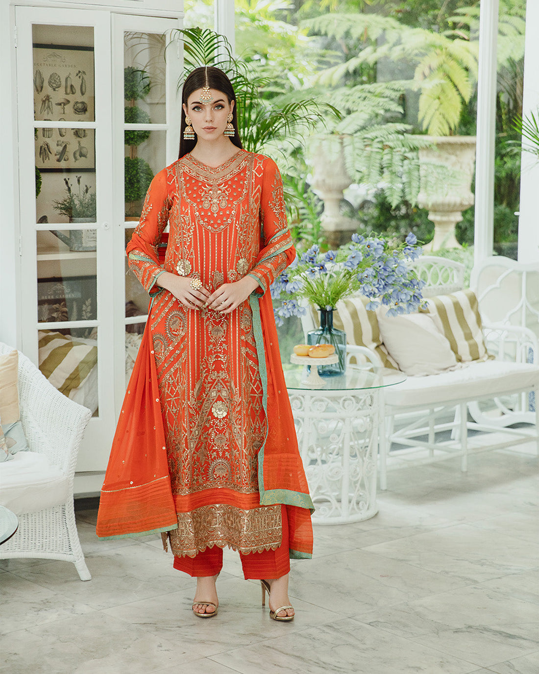 Maryum n Maria | Freesia Ariya Formals | SW23-509 - Tiger Orange - Mina - House Of Anaya