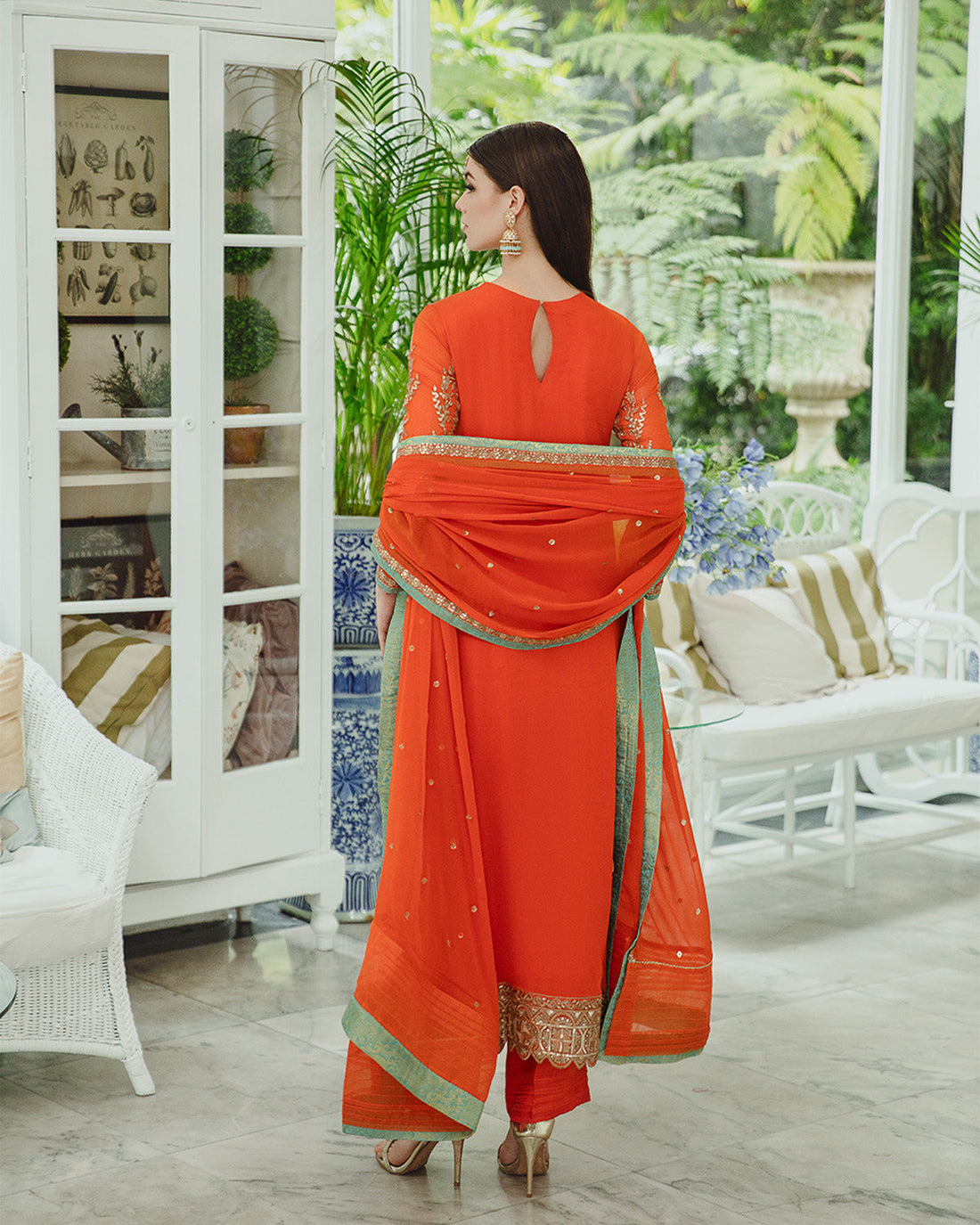 Maryum n Maria | Freesia Ariya Formals | SW23-509 - Tiger Orange - Mina - House Of Anaya