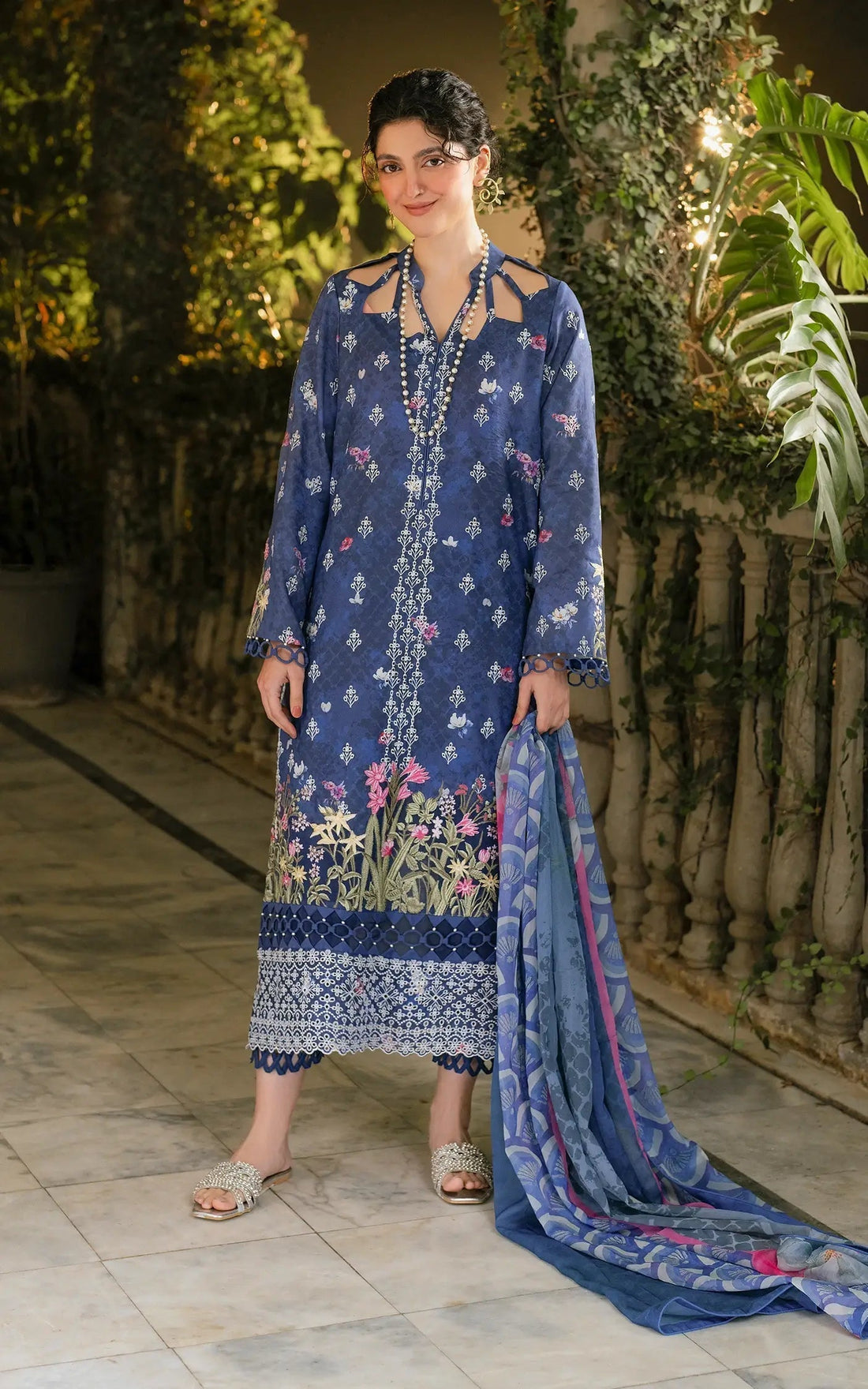 Asifa and Nabeel | Gulkari Summer 25 | Azure Whisper (GKL-05) - House of Zarish