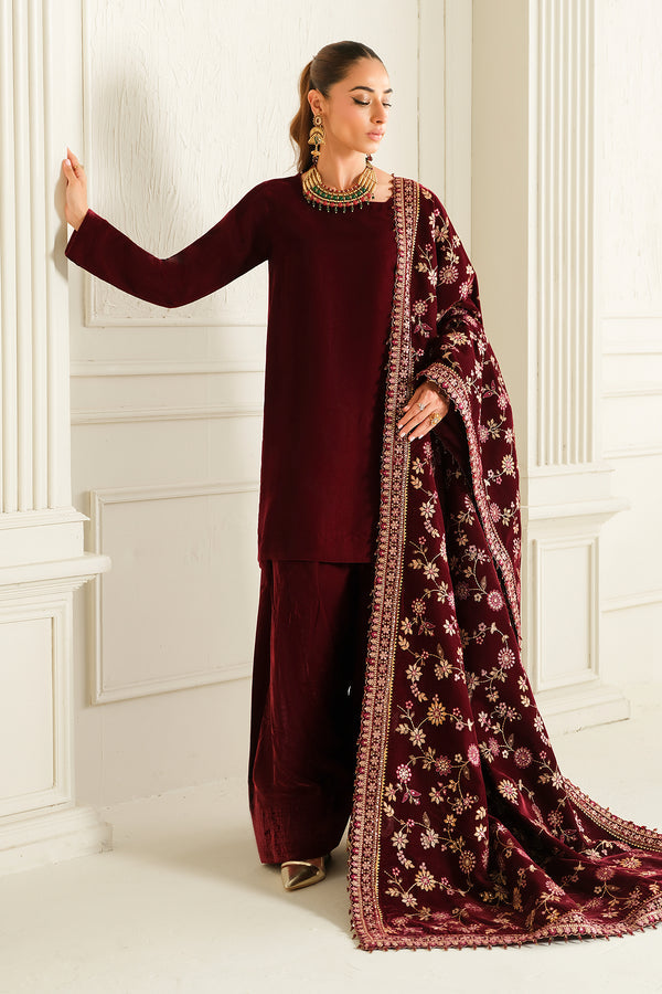Baroque | Luxury Pret 24 | VELVET SUIT PR-1013 - House Of Anaya