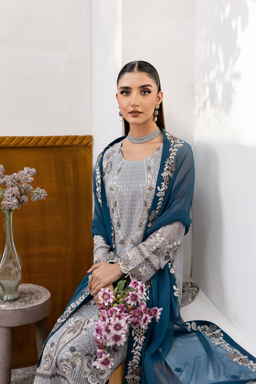 Ramsha | Chevron Chiffon Collection |A-1001 - House Of Anaya