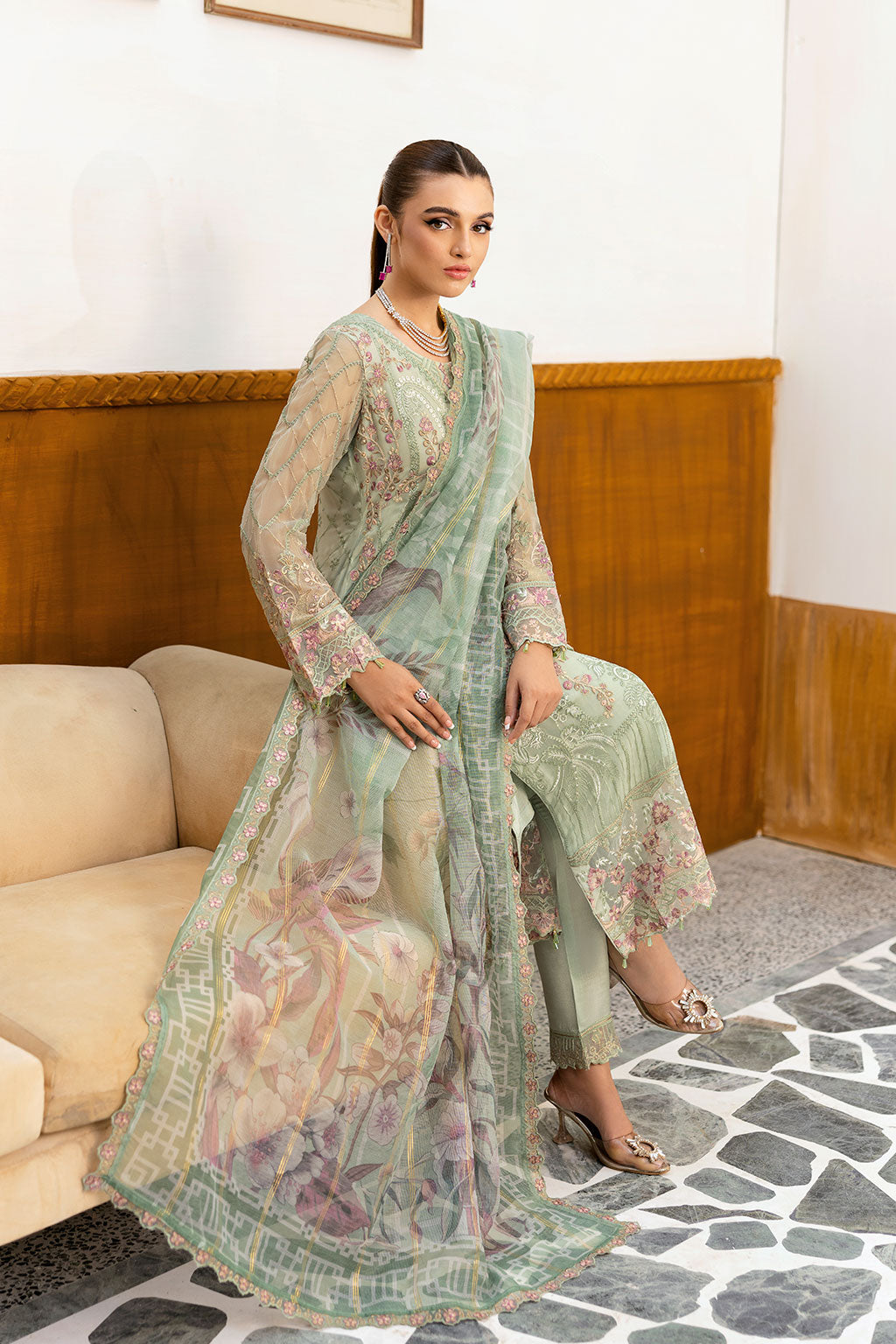 Ramsha | Chevron Chiffon Collection | A-1003 - House Of Anaya
