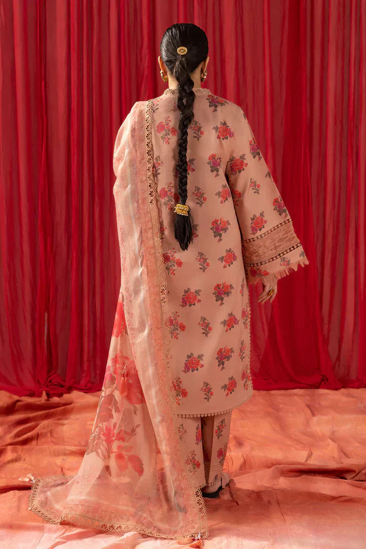 Alizeh | Sheen Lawn Prints 24 | Coral Peach - House Of Anaya