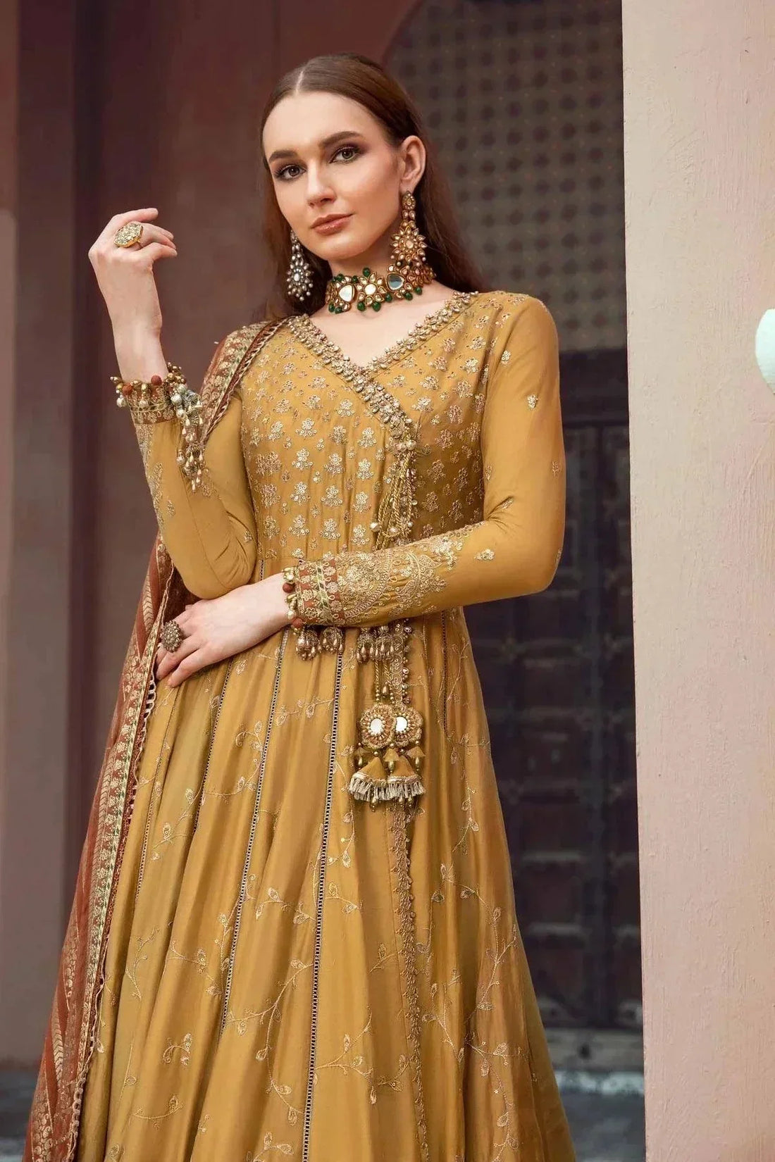 Maria B | Sateen Formals 23 | Mustard CST-702 - House Of Anaya