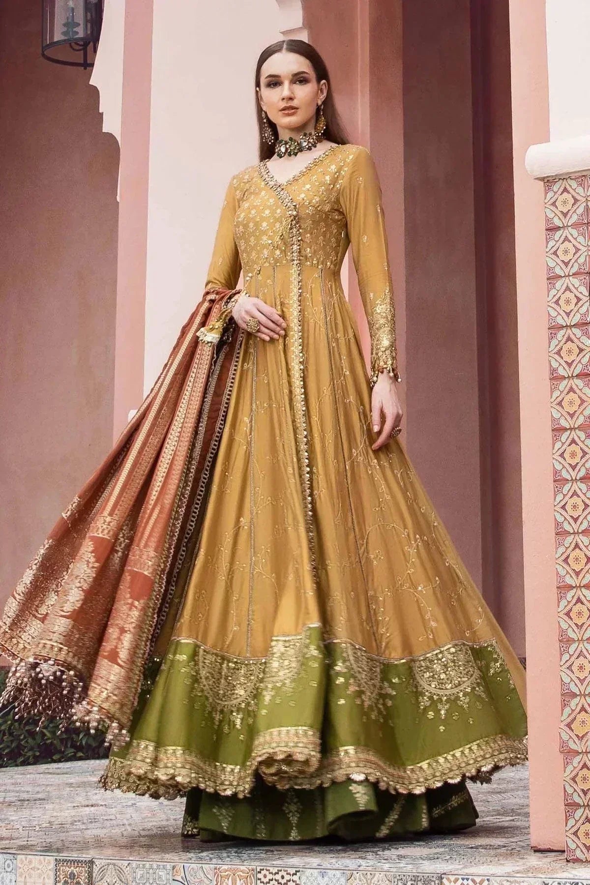 Maria B | Sateen Formals 23 | Mustard CST-702 - House Of Anaya