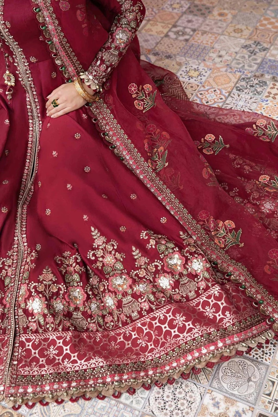Maria B | Sateen Formals 23 | Maroon CST-708 - House Of Anaya