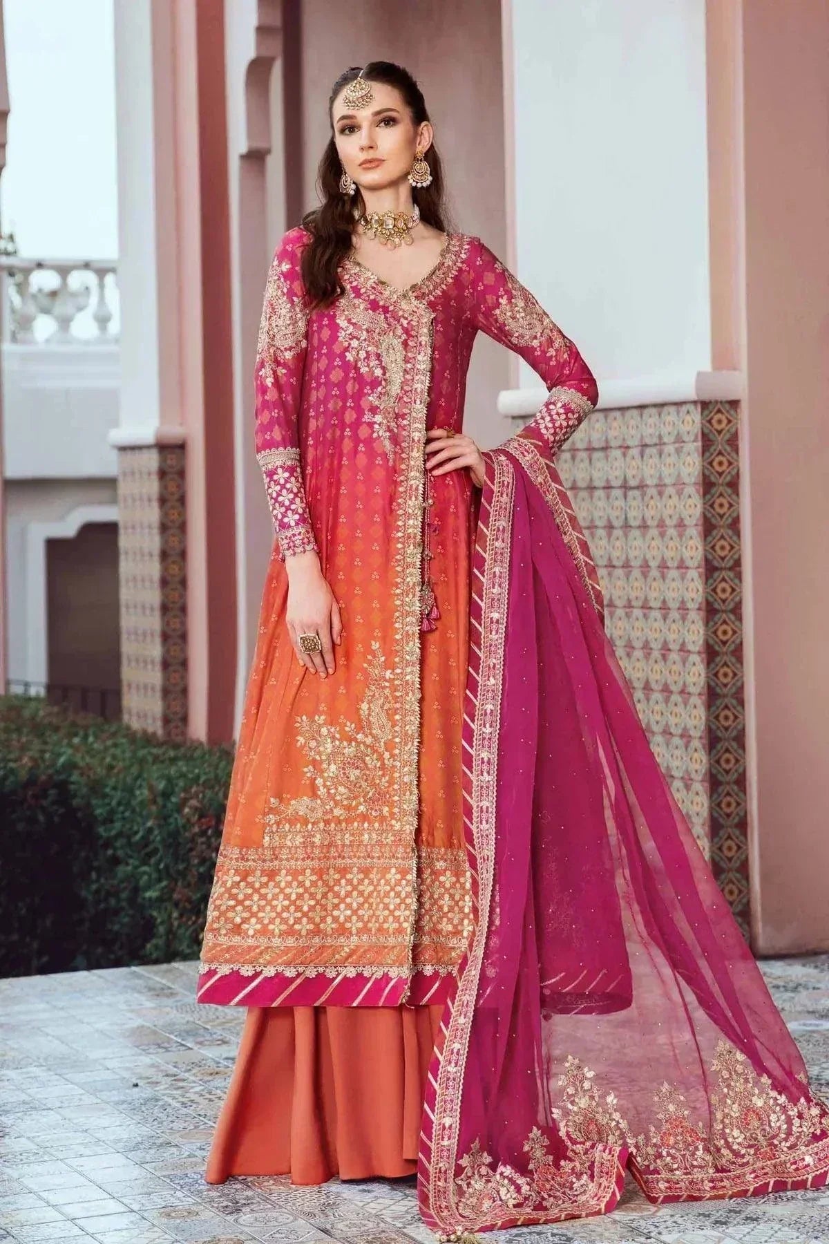 Maria B | Sateen Formals 23 | Fuchsia Pink CST-709 - House Of Anaya