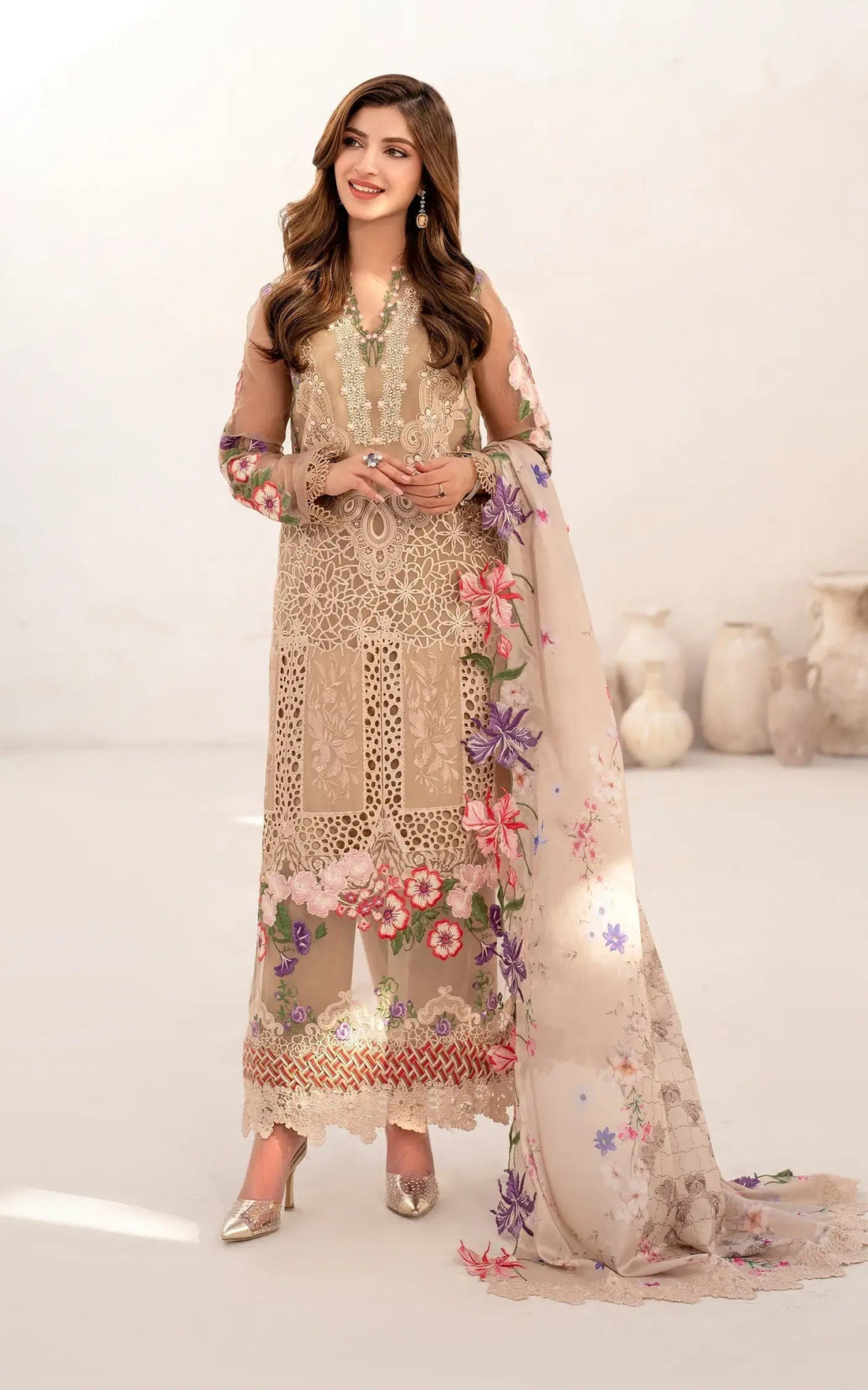 Asifa and Nabeel | Azalia Summer 25 | Carnation (AZL25-09) - House Of Zarish