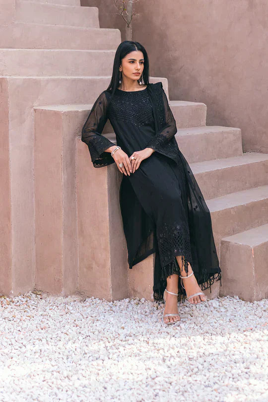 Azure | Embroidered Ensembles 3 Pcs | Charcoal Charm - House of Zarish