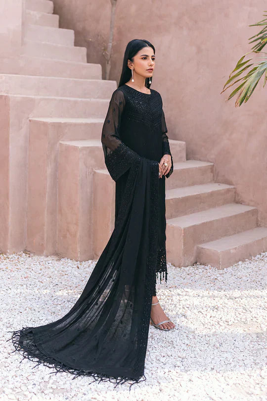 Azure | Embroidered Ensembles 3 Pcs | Charcoal Charm - House of Zarish