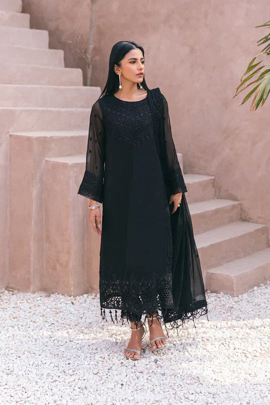 Azure | Embroidered Ensembles 3 Pcs | Charcoal Charm - House of Zarish