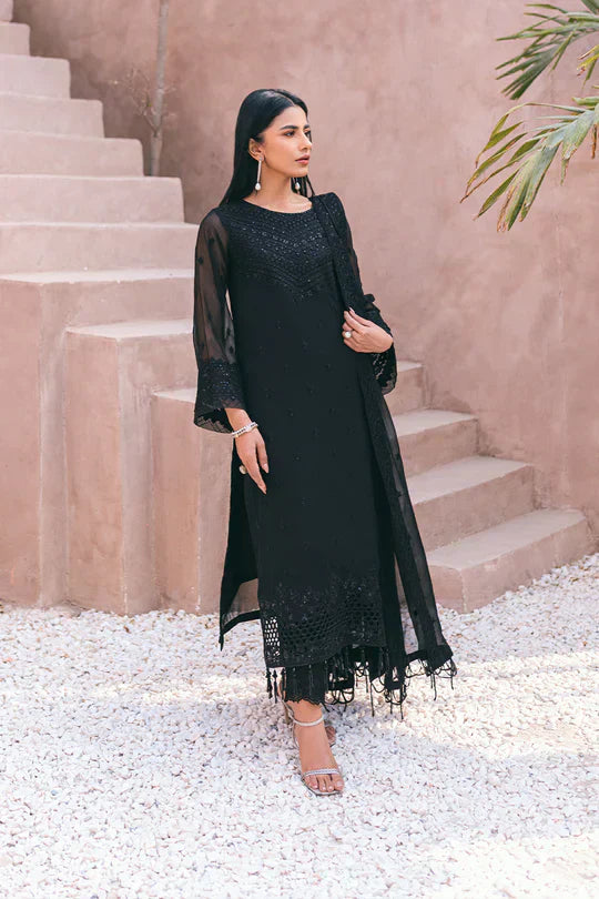 Azure | Embroidered Ensembles 3 Pcs | Charcoal Charm - House of Zarish