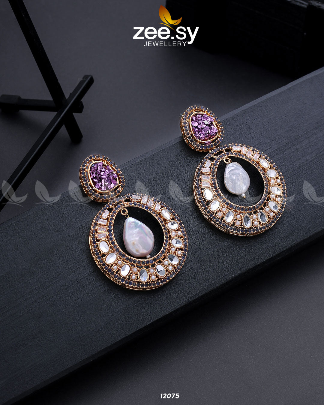 Cluster Zircons Earrings - House Of Zarish