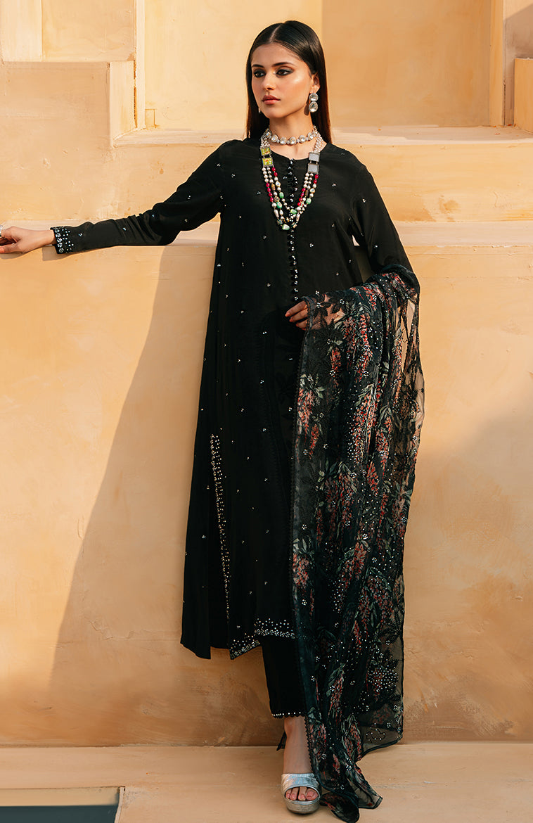 Cross Stitch | Eid Collection | Black DAHLIA - House Of Anaya