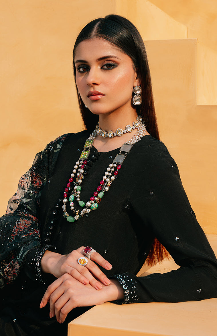 Cross Stitch | Eid Collection | Black DAHLIA - House Of Anaya