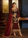 Zainab Chottani Embroidered Velvet 3Pc Suit D-03 ZIBA - House of Zarish