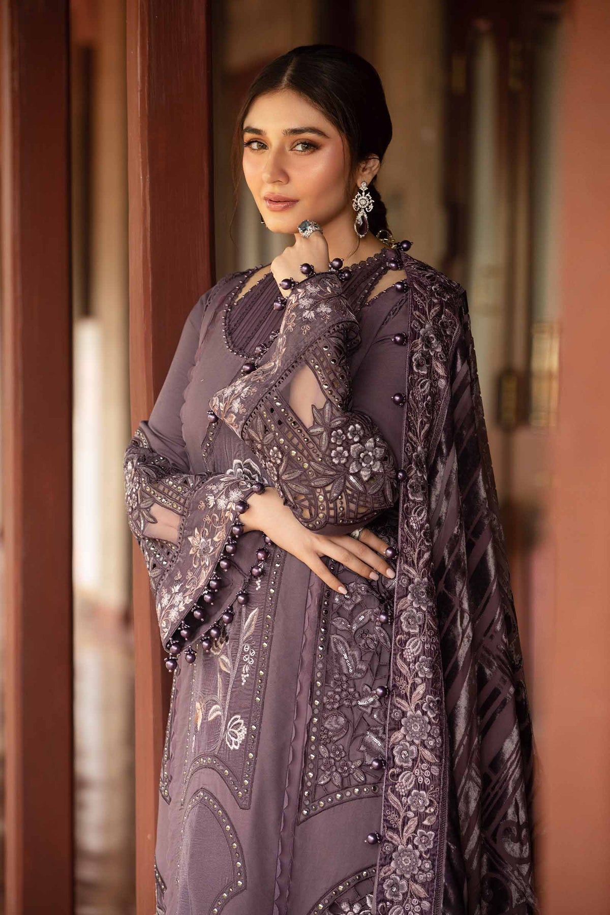 Maria B | Winter Luxe 24 | Velvet DL-1202 - House Of Anaya