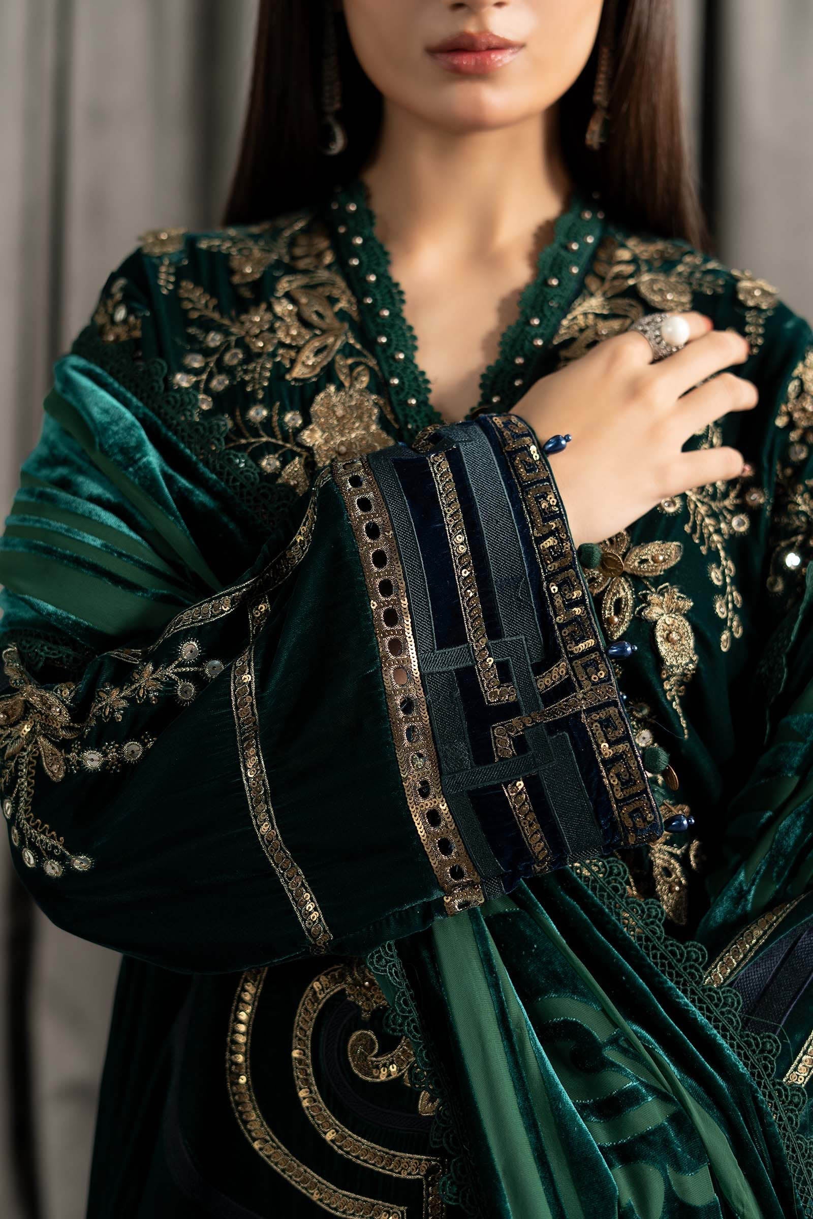 Maria B | Winter Luxe Pret 25 | WLS-1302-Emerald Green