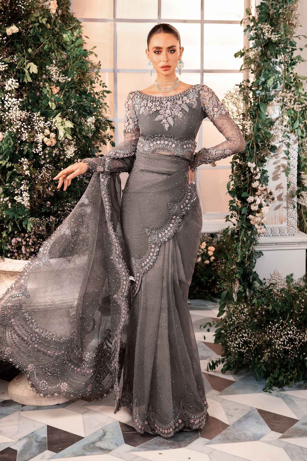 Maria B | Mbroidered Formals 24 | Organza Suit | BD-2902 - House Of Anaya