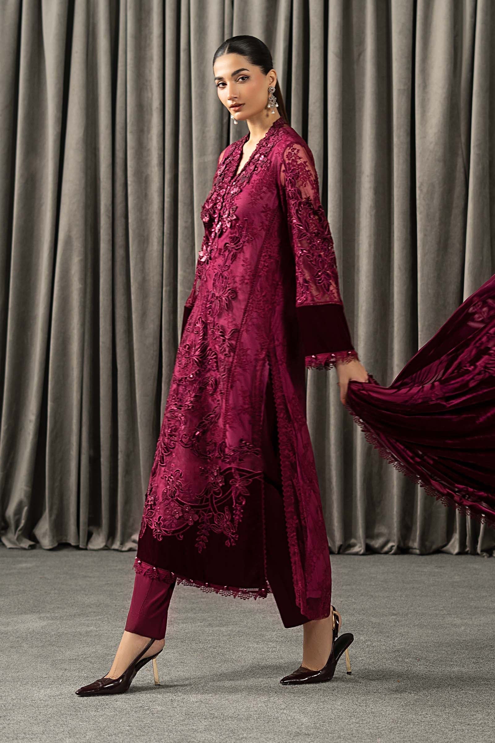 Maria B | Winter Luxe Pret 25 | WLS-1308-Maroon
