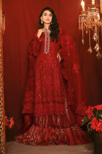 Raeesa Premium | Nooraniyat | D4-Crimson Red