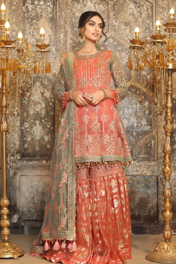 Raeesa Premium | Nooraniyat | D9-Peach Orange