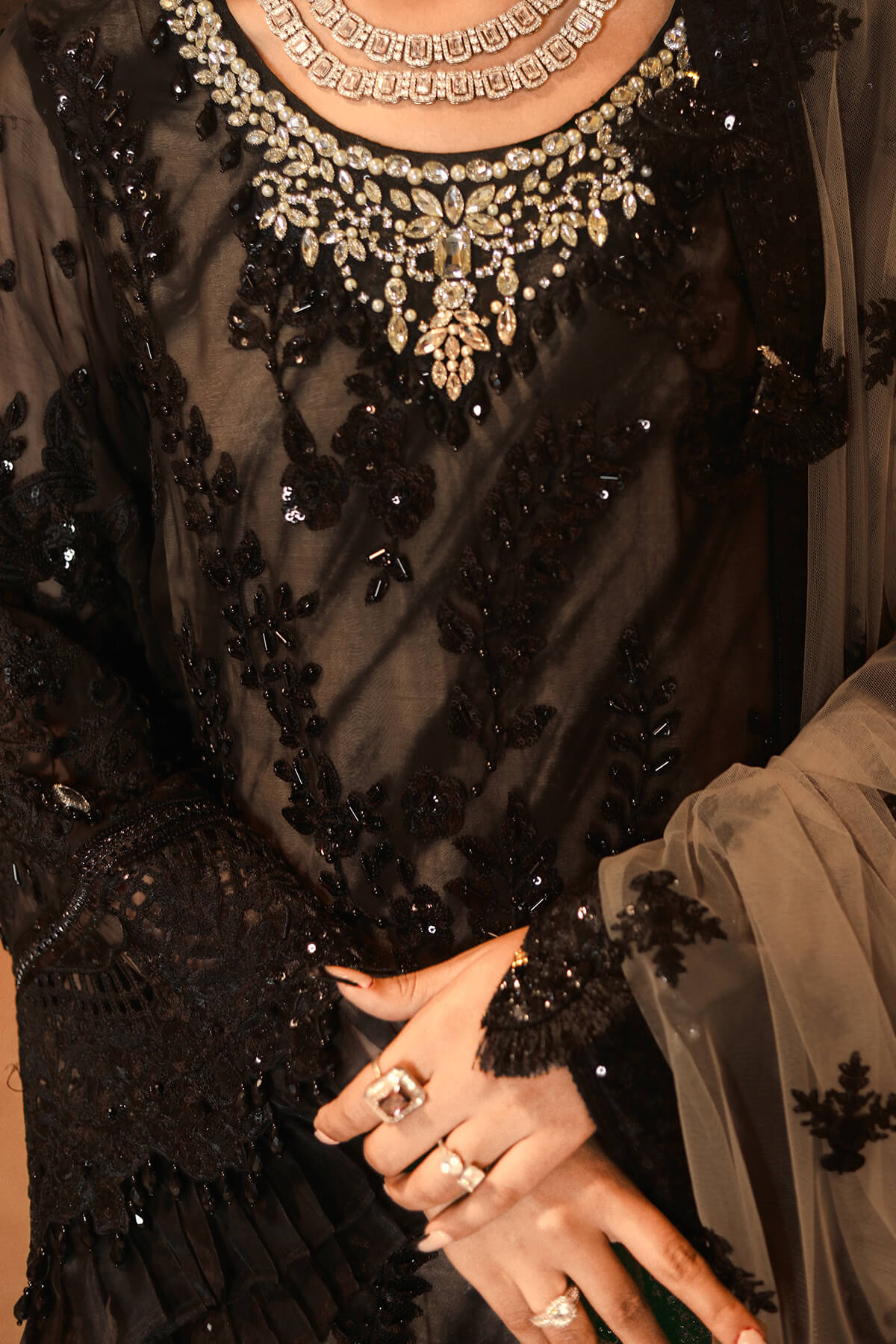 Raeesa Premium | Nooraniyat | D7-Midnight Black