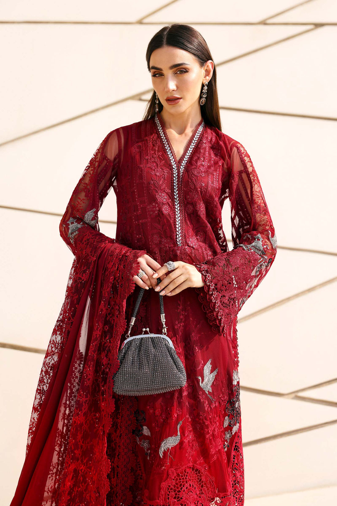 Maria B | Edit Lawn’26 | 3 Piece Unstitched Embroidered Net Suit