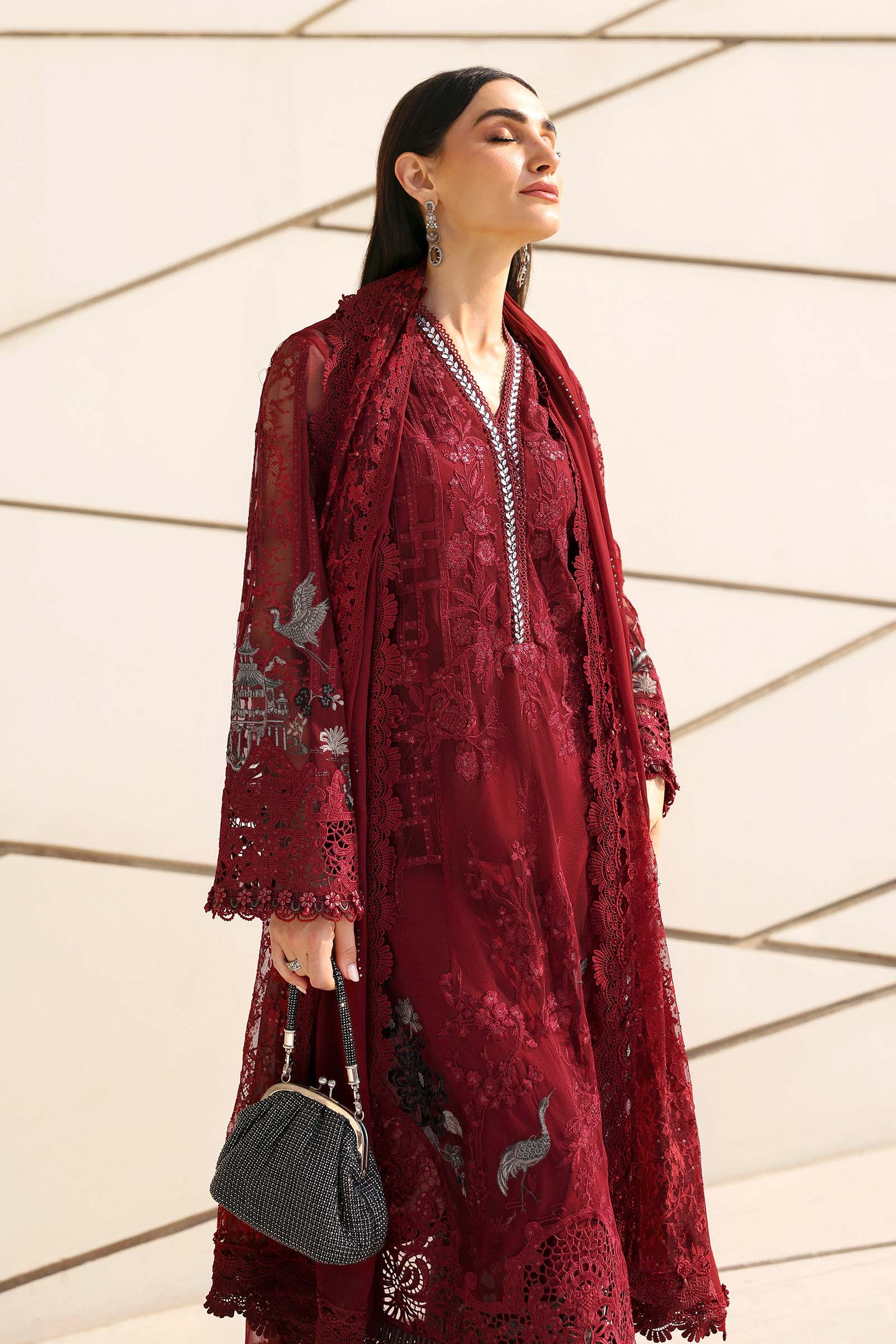 Maria B | Edit Lawn’26 | 3 Piece Unstitched Embroidered Net Suit