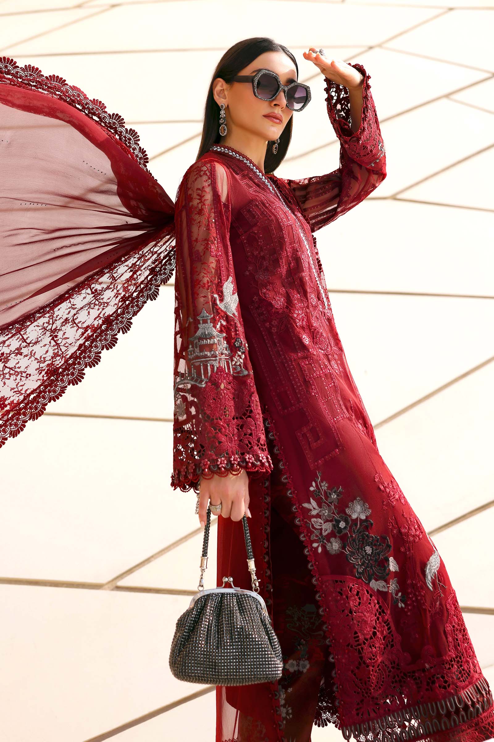 Maria B | Edit Lawn’26 | 3 Piece Unstitched Embroidered Net Suit