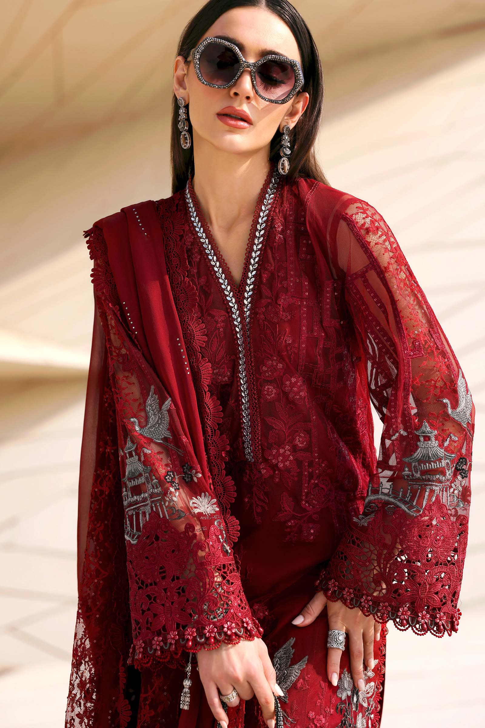 Maria B | Edit Lawn’26 | 3 Piece Unstitched Embroidered Net Suit