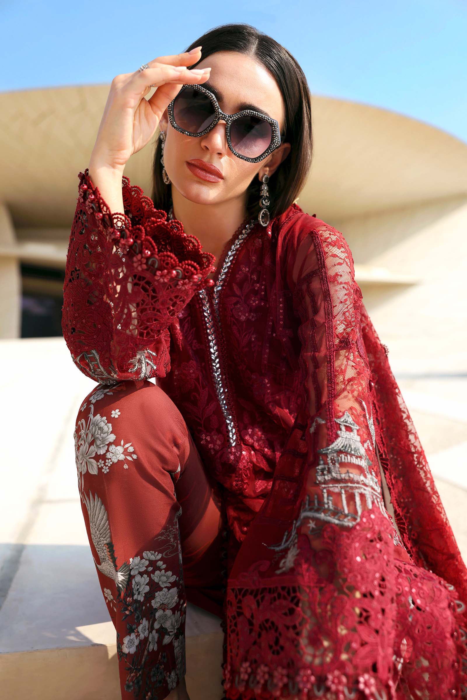 Maria B | Edit Lawn’26 | 3 Piece Unstitched Embroidered Net Suit