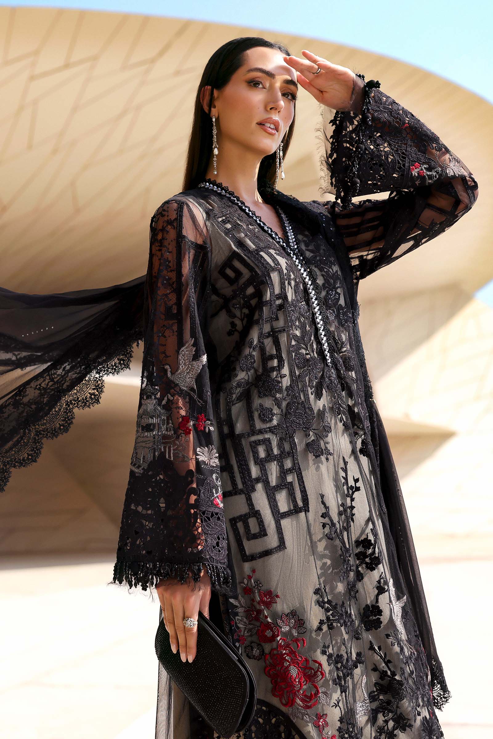 Maria B | Edit Lawn’26 | 3 Piece Unstitched Embroidered Net Suit