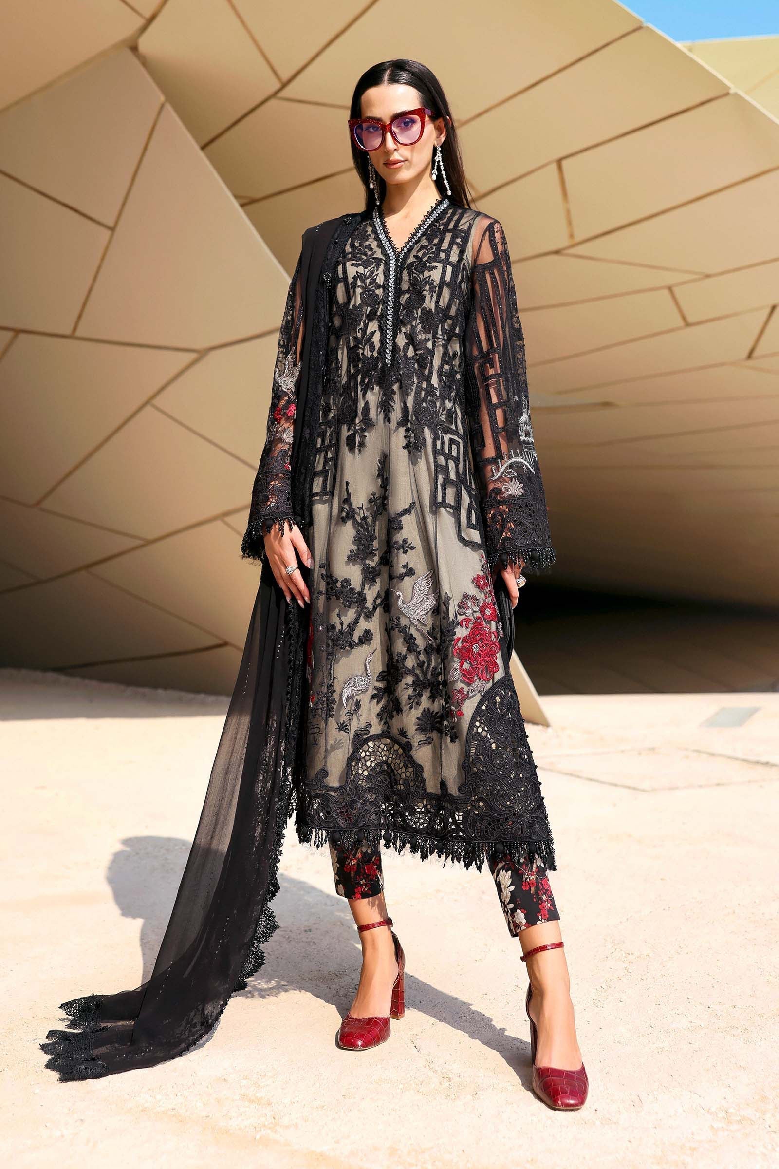 Maria B | Edit Lawn’26 | 3 Piece Unstitched Embroidered Net Suit