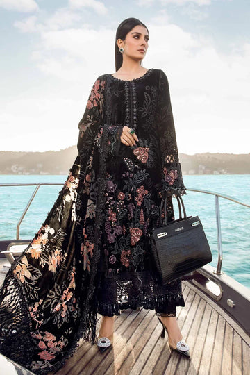 Maria B | Linen 23 | Black DL-1102 - House Of Anaya