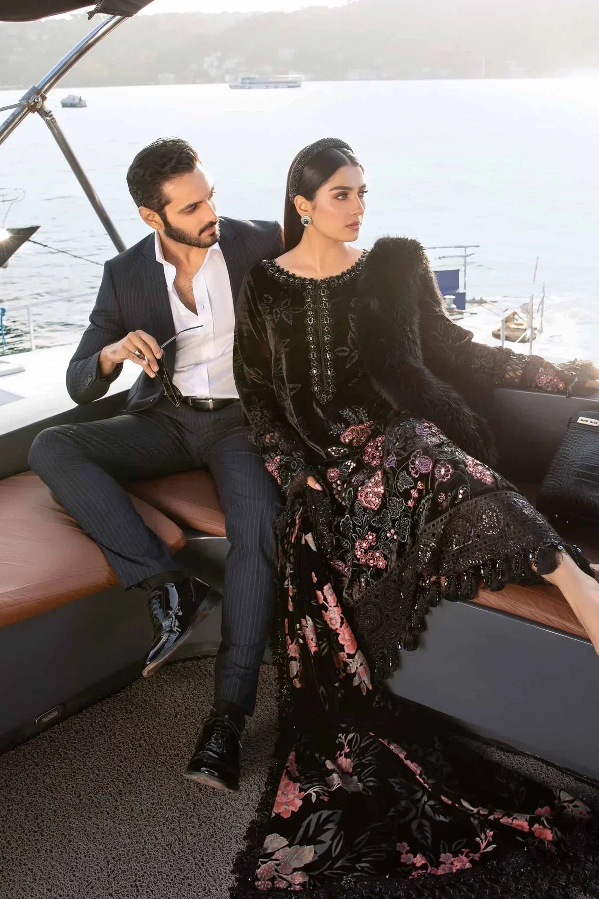 Maria B | Linen 23 | Black DL-1102 - House Of Anaya