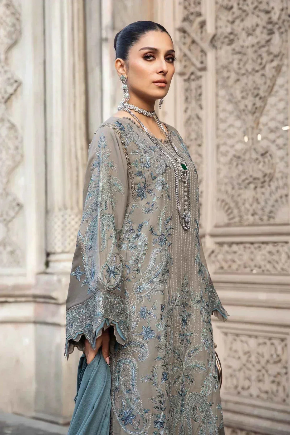 Maria B | Linen 23 | Black DL-1104 - House Of Anaya