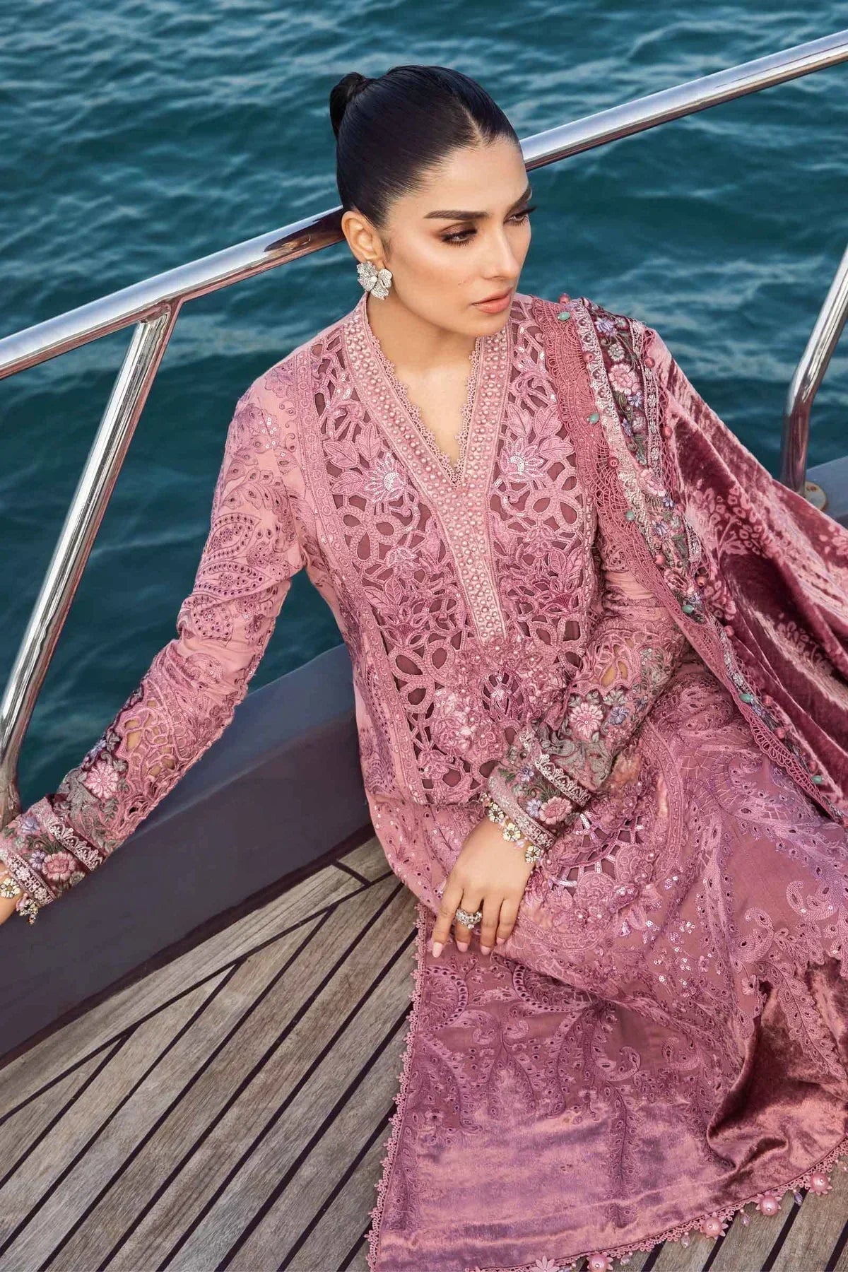 Maria B | Linen 23 | Ash Pink DL-1106 - House Of Anaya