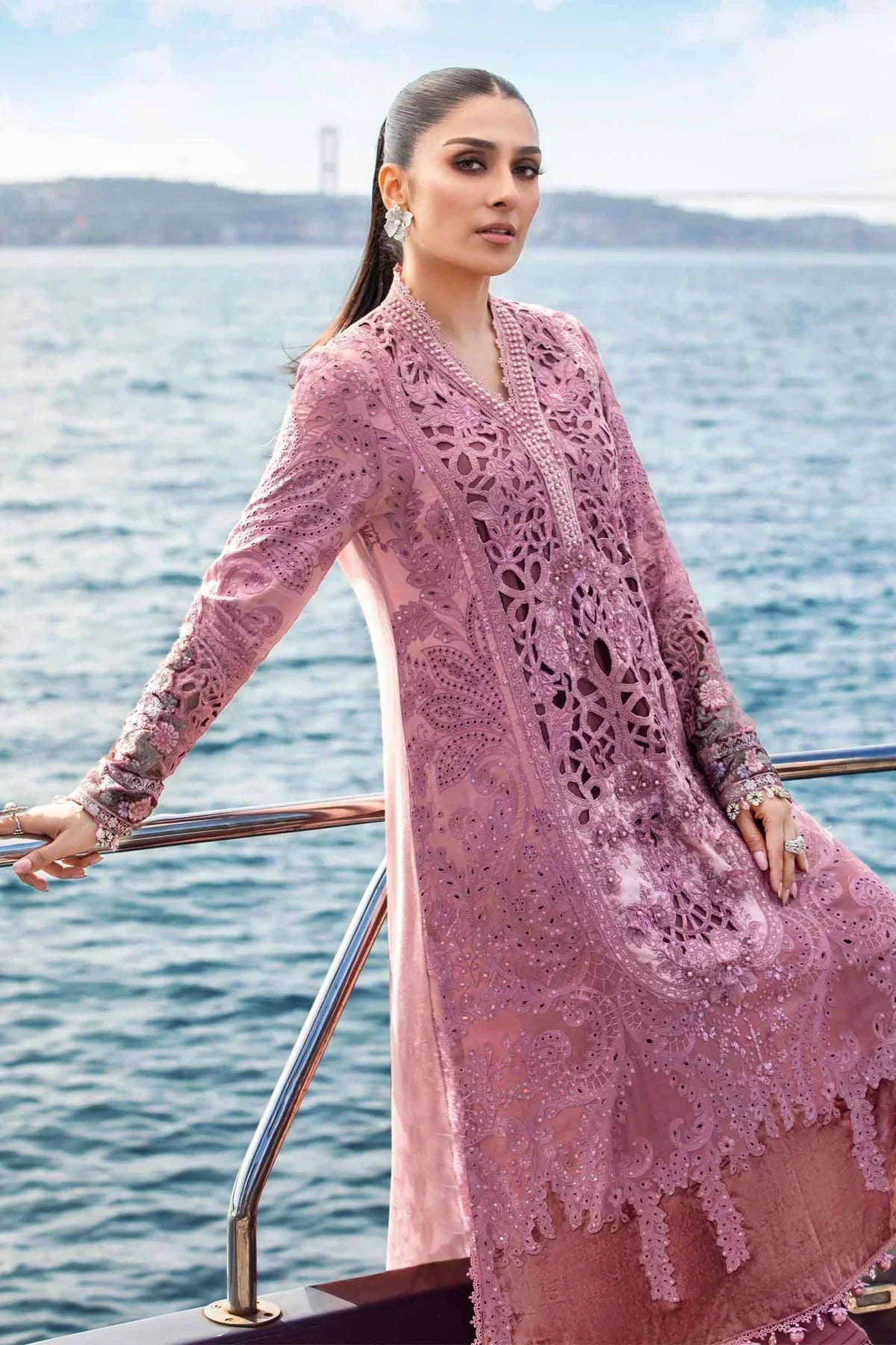 Maria B | Linen 23 | Ash Pink DL-1106 - House Of Anaya