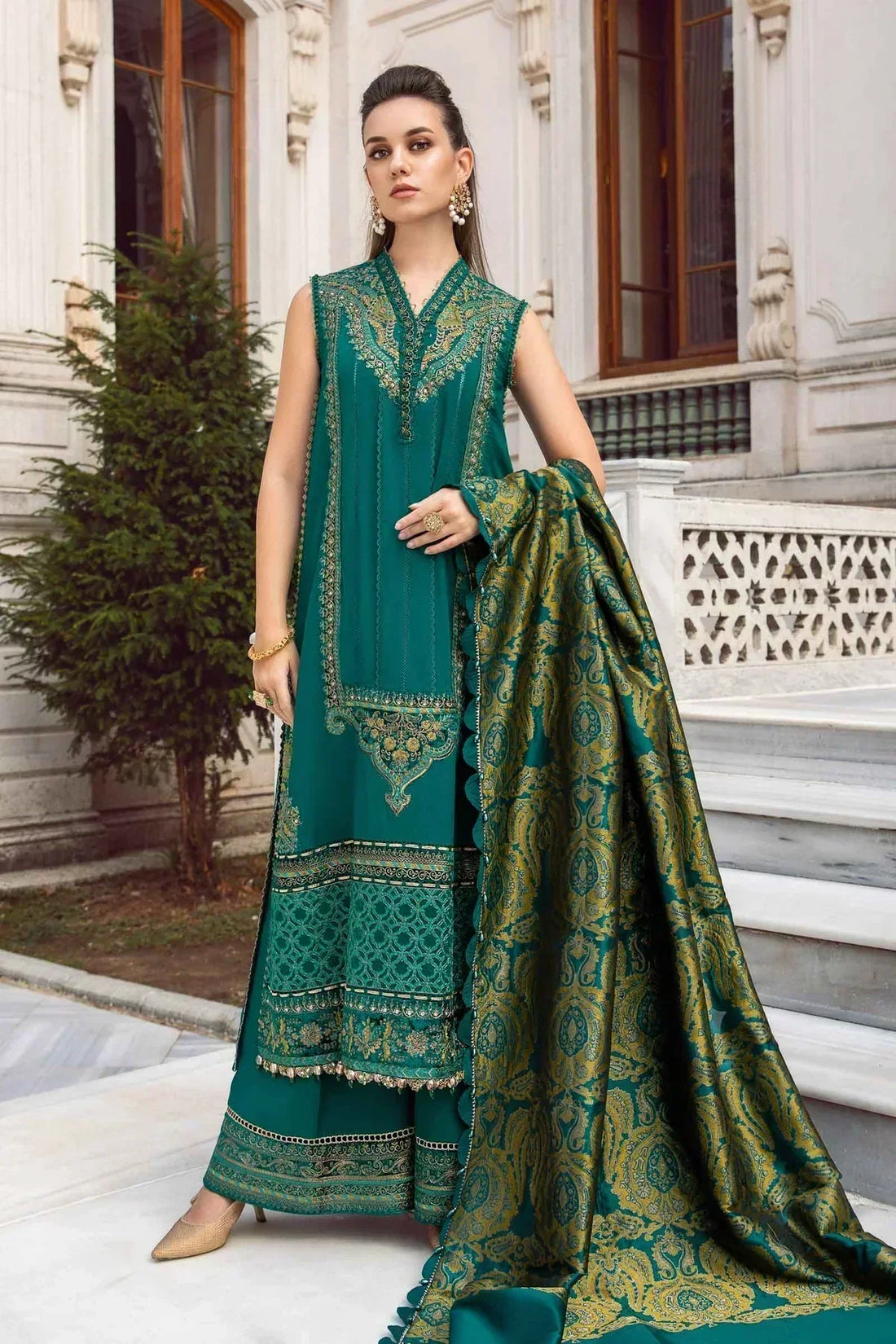Maria B | Linen 23 | Emerald Green DL-1107 - House Of Anaya