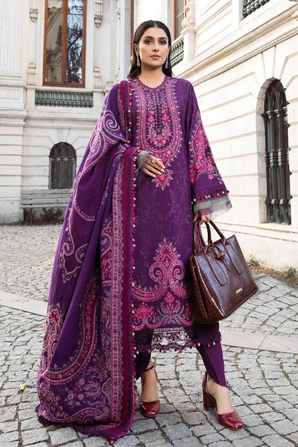 Maria B | Linen 23 | Purple DL-1108 - House Of Anaya