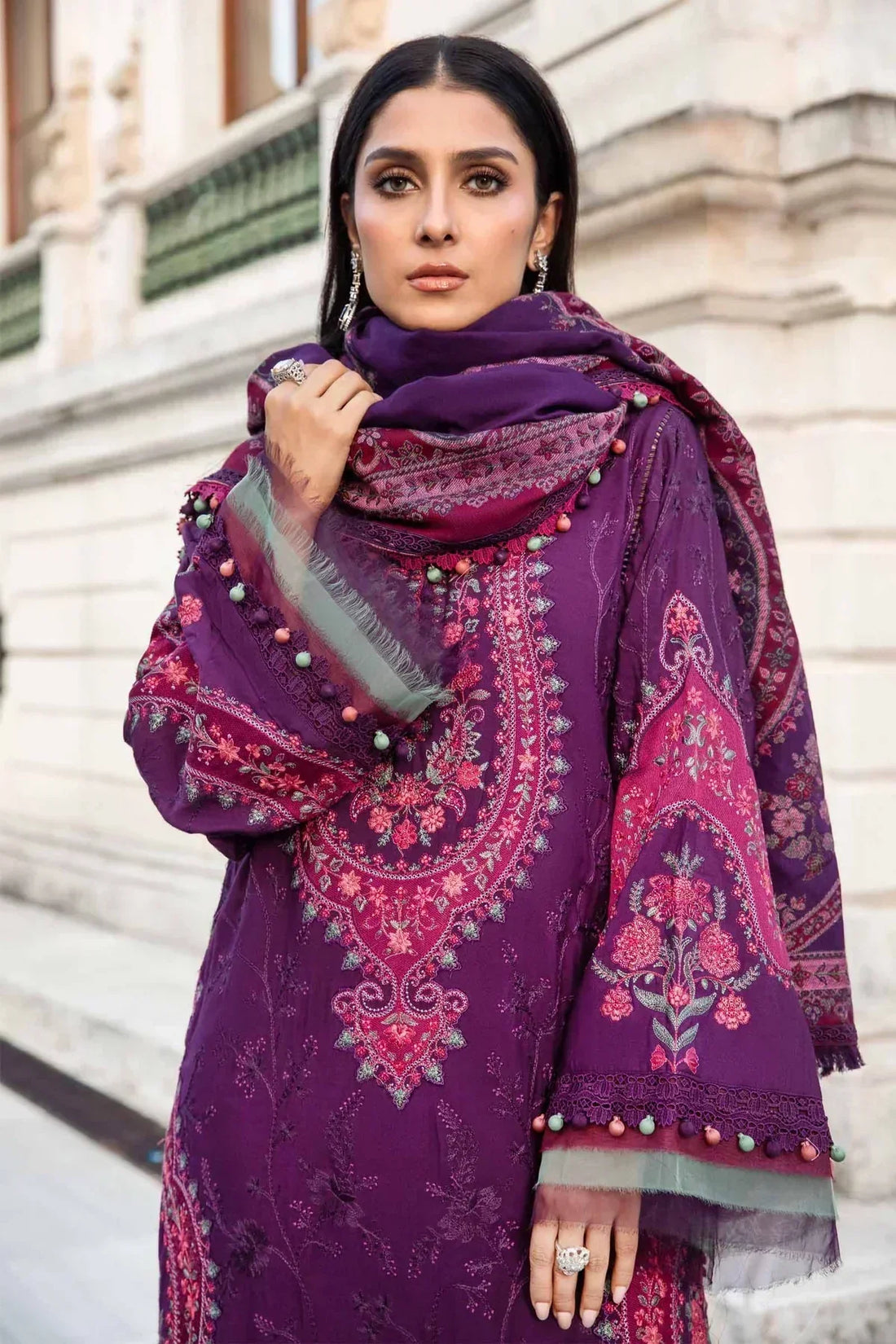Maria B | Linen 23 | Purple DL-1108 - House Of Anaya