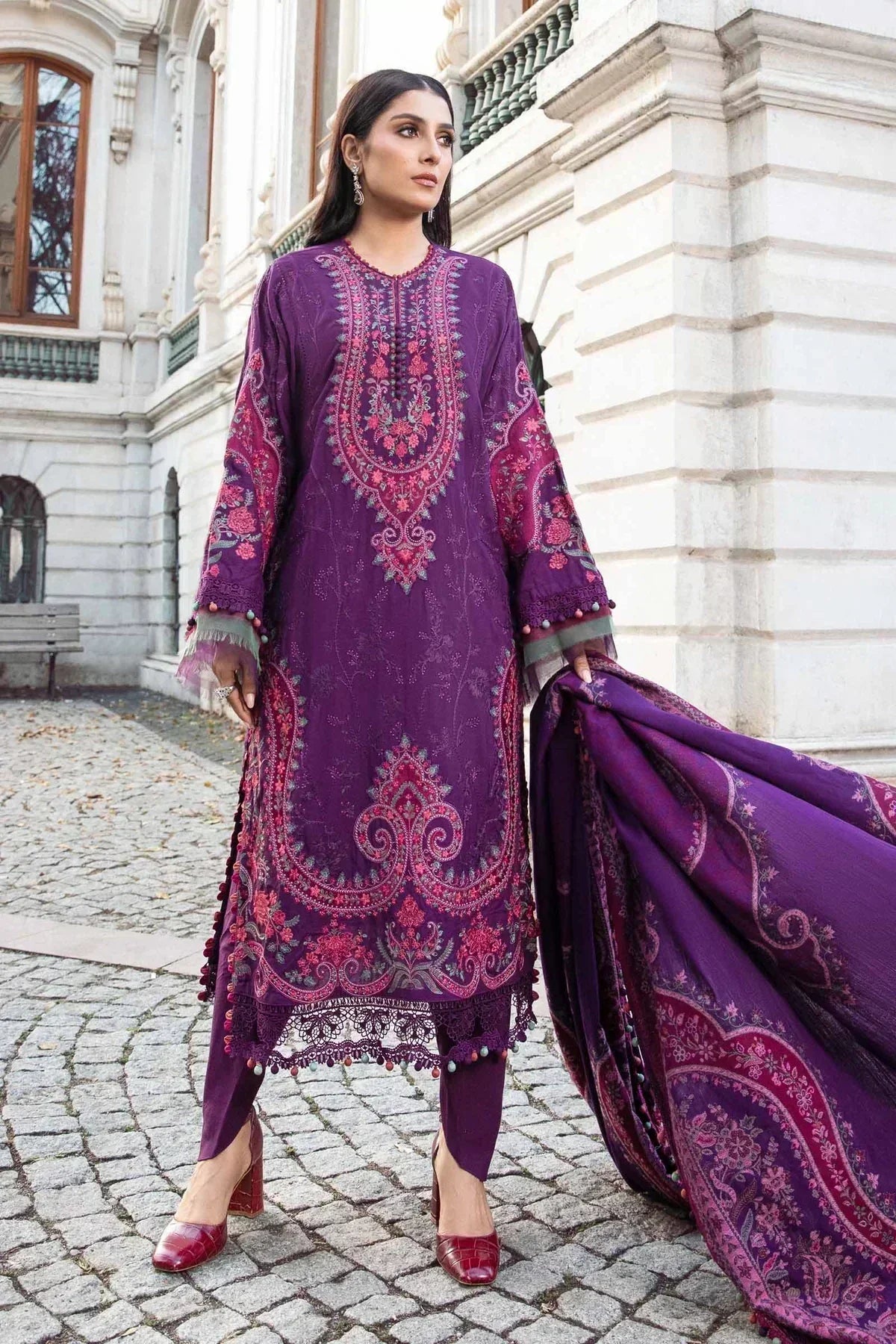 Maria B | Linen 23 | Purple DL-1108 - House Of Anaya