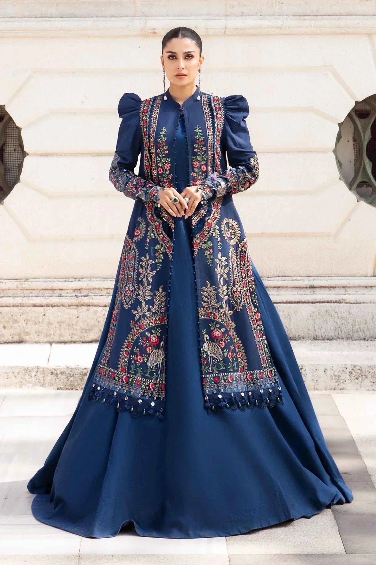 Maria B | Linen 23 | Navy Blue DL-1109 - House Of Anaya