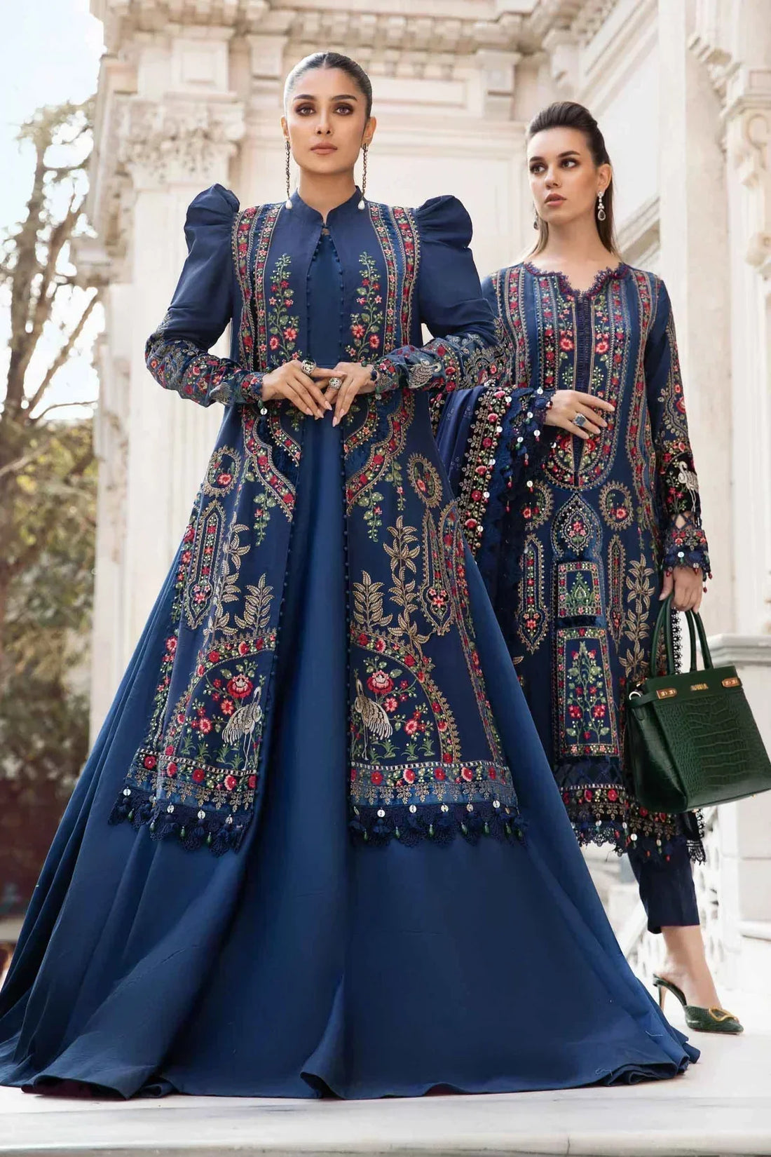 Maria B | Linen 23 | Navy Blue DL-1109 - House Of Anaya