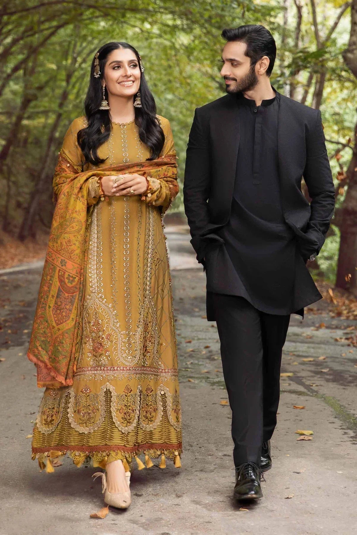 Maria B | Linen 23 | Mustard DL-1110 - House Of Anaya